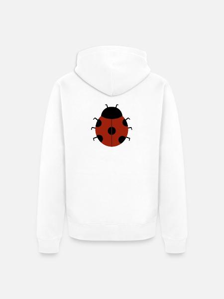 Röd nyckelpiga illustration för miljövänliga kläder - Ekologisk premiumluvjack unisex - vit