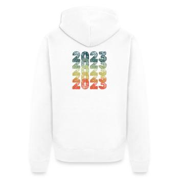 2023 - Unisex Premium Bio Zip Hoodie - Weiß - Hinten - Thijin (182cm)