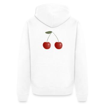 Cherries - Unisex Premium Organic Zip Hoodie - white - Back - Thijin (182cm)
