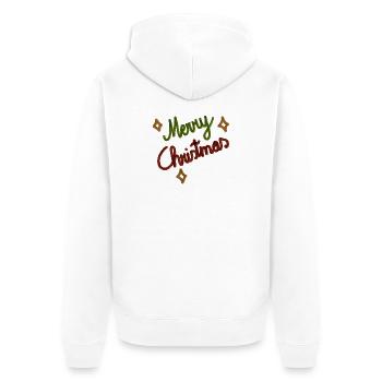 Joyeux Noël festif Lettrage à la main - Veste à capuche bio Premium Unisexe - blanc - Dos - Thijin (182cm)