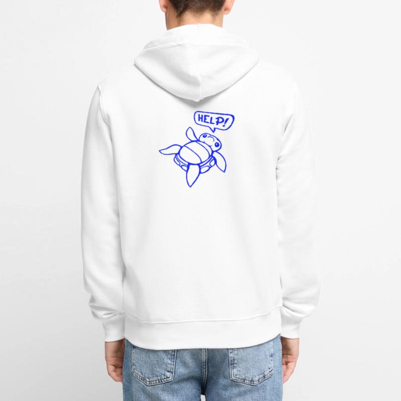 Turtle Back Tilted Over Helpless Side Help Unisex Premium Organic Zip Hoodie