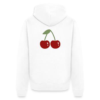Illustration de cerise jumelle - Veste à capuche bio Premium Unisexe - blanc - Dos - Thijin (182cm)