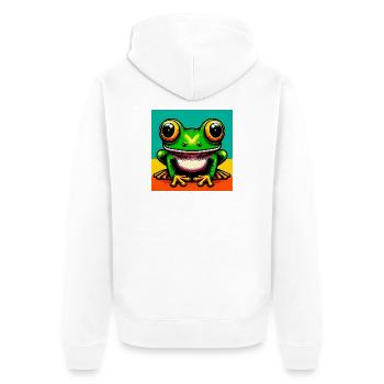 grenouille - Veste à capuche bio Premium Unisexe - blanc - Dos - Thijin (182cm)
