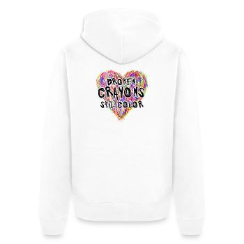Broken Crayons Still Color Mental Health Awareness - Unisex Premium Bio Zip Hoodie - Weiß - Hinten - Thijin (182cm)