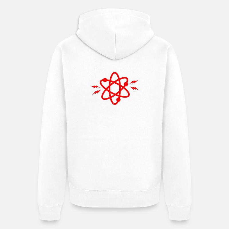Because Science Atom Rouge - Veste à capuche bio Premium Unisexe - blanc
