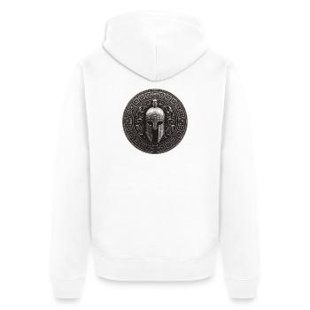 Spartan Helmet Mythology Gladiator - Unisex Premium Organic Zip Hoodie - white - Back - Thijin (182cm)