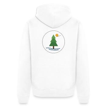 Geometric forest tree with sun - Unisex Premium Organic Zip Hoodie - white - Back - Thijin (182cm)