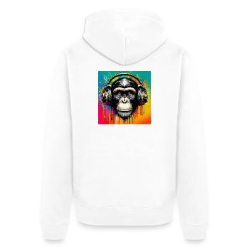 Singe chimpanzé - Veste à capuche bio Premium Unisexe - blanc - Dos - Thijin (182cm)