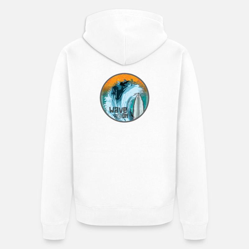 Vague dans Surf Magic Patch - Veste à capuche bio Premium Unisexe - blanc