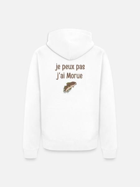 I can't I have Cod - Unisex Premium Organic Zip Hoodie - white