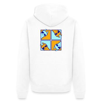 Four Colorful Llamas Tile Pattern 4 Pop Art Alpacas - Unisex Premium Organic Zip Hoodie - white - Back - Thijin (182cm)