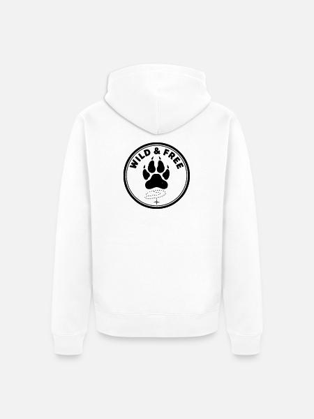 wild & free - Unisex Premium Bio Zip Hoodie - Weiß