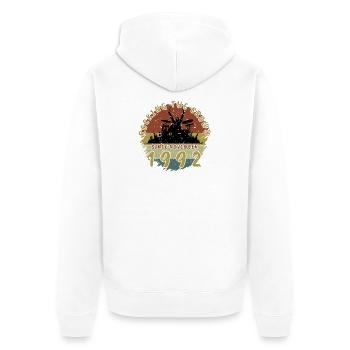 33. Geburtstag Rocking the crowd DRM 11/1992 - Unisex Premium Bio Zip Hoodie - Weiß - Hinten - Thijin (182cm)