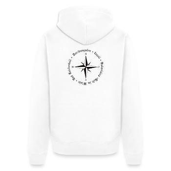 Kompass Alpen Orte Design - Unisex Premium Bio Zip Hoodie - Weiß - Hinten - Thijin (182cm)