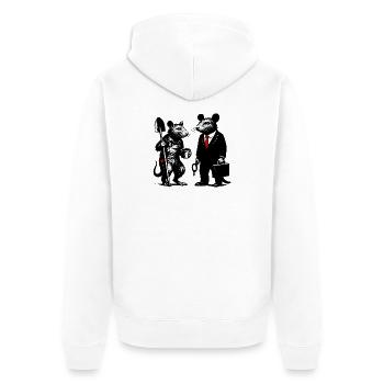 Rat ouvrier et rat de bureau - Veste à capuche bio Premium Unisexe - blanc - Dos - Thijin (182cm)