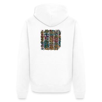 Color Magic Glyph Relief - Unisex Premium Organic Zip Hoodie - white - Back - Thijin (182cm)