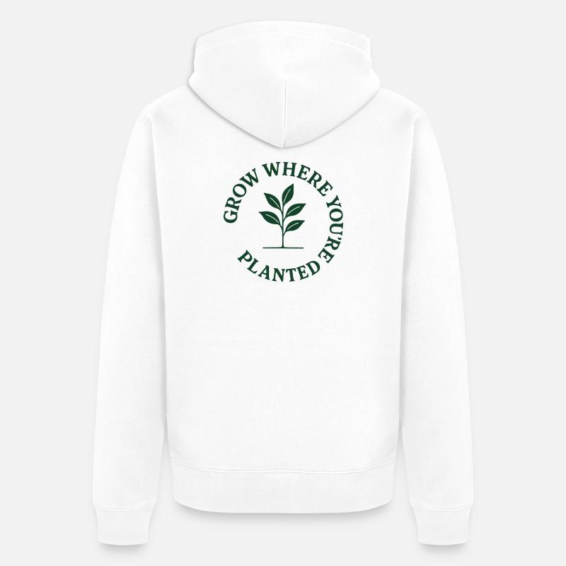 Évoluez là où vous êtes - Veste à capuche bio Premium Unisexe - blanc