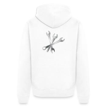 Jeu de clés – Outils et artisanat - Veste à capuche bio Premium Unisexe - blanc - Dos - Thijin (182cm)