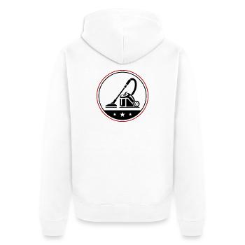 Vacuum Cleaner Symbol Cleaning - Unisex Premium Organic Zip Hoodie - white - Back - Thijin (182cm)