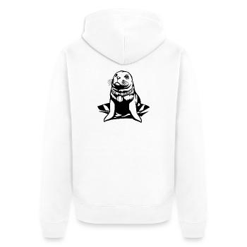 Cadeau T-shirt Seal Seal Allemagne du Nord - Veste à capuche bio Premium Unisexe - blanc - Dos - Thijin (182cm)