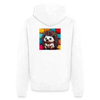 hérisson - Veste à capuche bio Premium Unisexe - blanc - Dos - Thijin (182cm)