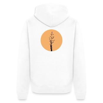  Silhouette in Sunset Circle - Unisex Premium Organic Zip Hoodie - white - Back - Thijin (182cm)