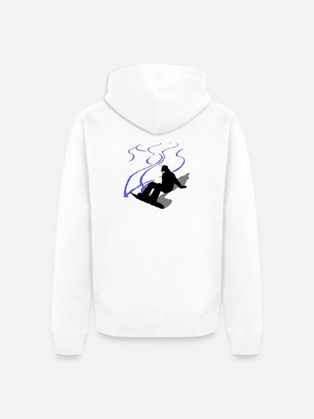 Snowboard - Unisex Premium Organic Zip Hoodie - white
