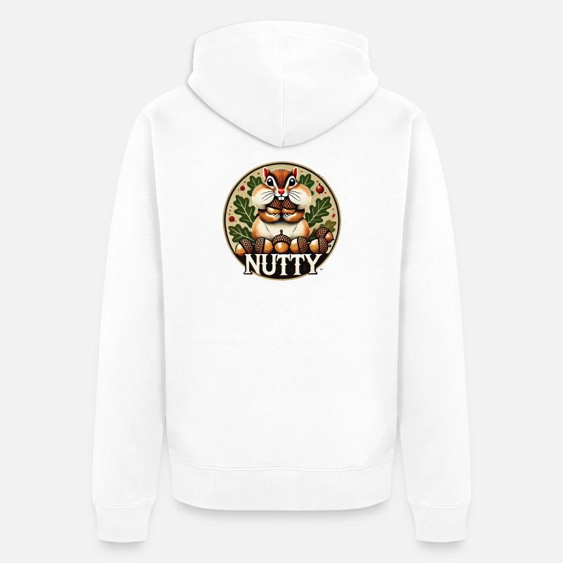 Breloque de récolte de tamia noisette - Veste à capuche bio Premium Unisexe - blanc