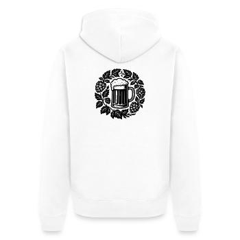 Bier kranz - Unisex Premium Bio Zip Hoodie - Weiß - Hinten - Thijin (182cm)