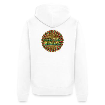 Ressentez le cercle psychédélique reggae - Veste à capuche bio Premium Unisexe - blanc - Dos - Thijin (182cm)