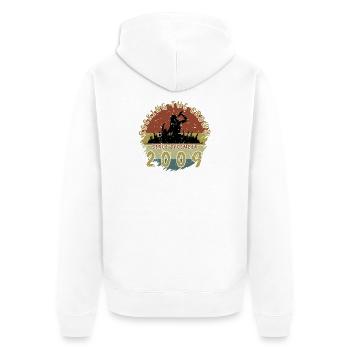 16. Geburtstag Rocking the crowd SNG 12/2009 - Unisex Premium Bio Zip Hoodie - Weiß - Hinten - Thijin (182cm)