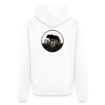 Kaleval Finnland - Unisex Premium Bio Zip Hoodie - Weiß - Hinten - Thijin (182cm)