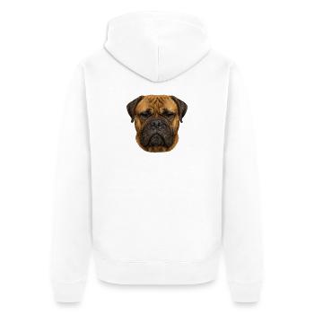 Massive Head Mastiff Portrait - Unisex Premium Organic Zip Hoodie - white - Back - Thijin (182cm)