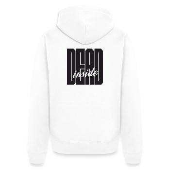 Dead Inside fettes Logo - Unisex Premium Bio Zip Hoodie - Weiß - Hinten - Thijin (182cm)