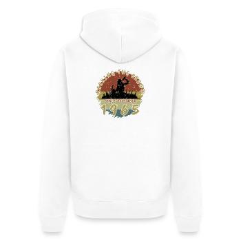 60th Birthday Rocking the crowd SNG 12/1965 - Unisex Premium Organic Zip Hoodie - white - Back - Thijin (182cm)