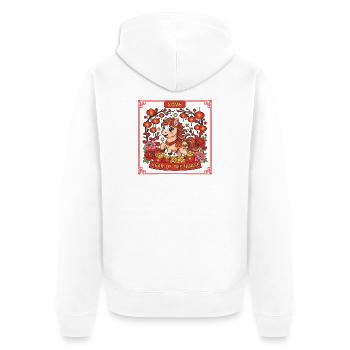 Jahr des Pferdes 2026 – Chinesisches Neujahr für K - Unisex Premium Bio Zip Hoodie - Weiß - Hinten - Thijin (182cm)