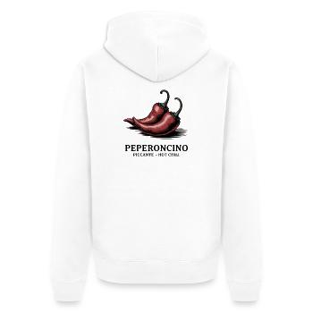 Peperoncino Piccante – Scharfe Chili - Unisex Premium Bio Zip Hoodie - Weiß - Hinten - Thijin (182cm)