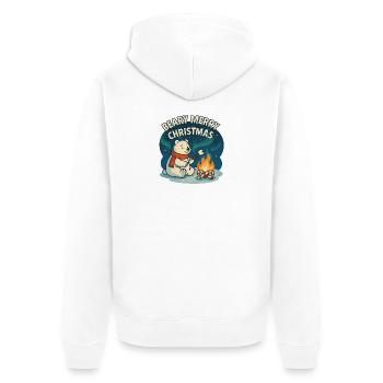 Beary, joyeux feu de camp de Noël - Veste à capuche bio Premium Unisexe - blanc - Dos - Thijin (182cm)