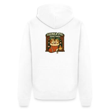Guinea Pig Greetings - Unisex Premium Organic Zip Hoodie - white - Back - Thijin (182cm)