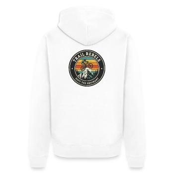 Trail Rebels Mountain Biker Rétro - Veste à capuche bio Premium Unisexe - blanc - Dos - Thijin (182cm)
