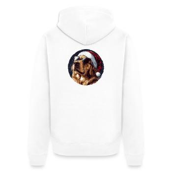 Weihnachtshund mit Sonnenbrille - Unisex Premium Bio Zip Hoodie - Weiß - Hinten - Thijin (182cm)