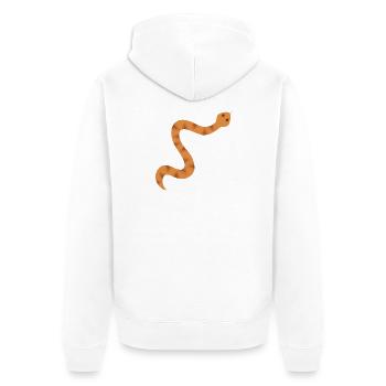 Illustration du serpent en zigzag orange - Veste à capuche bio Premium Unisexe - blanc - Dos - Thijin (182cm)
