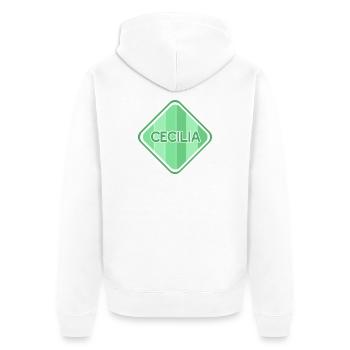 Geschenk für Vor - Unisex Premium Bio Zip Hoodie - Weiß - Hinten - Thijin (182cm)
