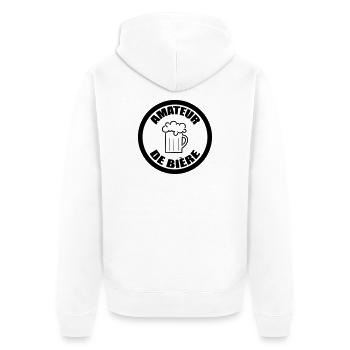 Beer Lover | Alcohol - Unisex Premium Organic Zip Hoodie - white - Back - Thijin (182cm)
