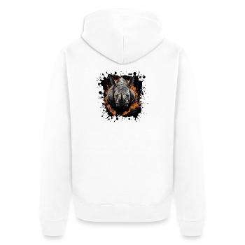Éclaboussure de couleur animale rhinocéros - Veste à capuche bio Premium Unisexe - blanc - Dos - Thijin (182cm)