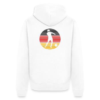 Footballer - Unisex Premium Organic Zip Hoodie - white - Back - Thijin (182cm)