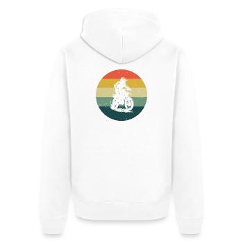Clear Motocross Message - Unisex Premium Organic Zip Hoodie - white - Back - Thijin (182cm)