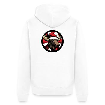 Christmas Moose with Santa Hat - Unisex Premium Organic Zip Hoodie - white - Back - Thijin (182cm)