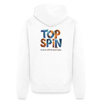 Tennis Top Spin – Power Design for Real Fans - Unisex Premium Organic Zip Hoodie - white - Back - Thijin (182cm)