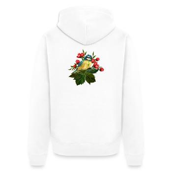 Bunter Vogel - Unisex Premium Bio Zip Hoodie - Weiß - Hinten - Thijin (182cm)